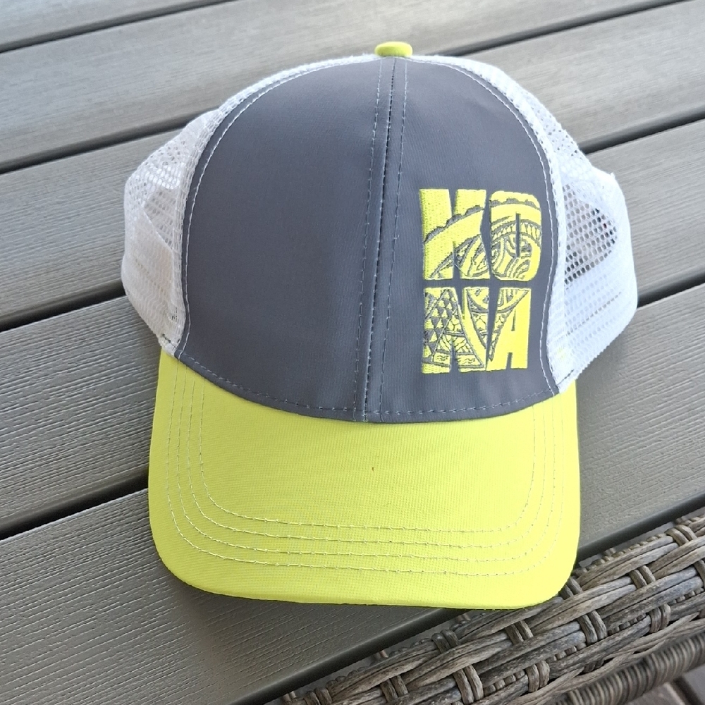 Gray and Neon Yellow Mesh Trucker Hat